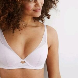 Aerie Real Power Plunge Push Up Bra Lilac Soft Lavender Purple 36C